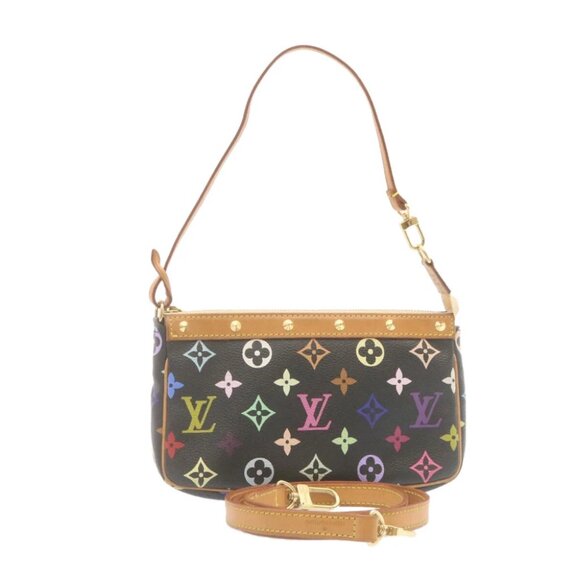 LOUIS VUITTON Monogram Multicolor Pochette Accessoires Pouch Black - Picture 1 of 14